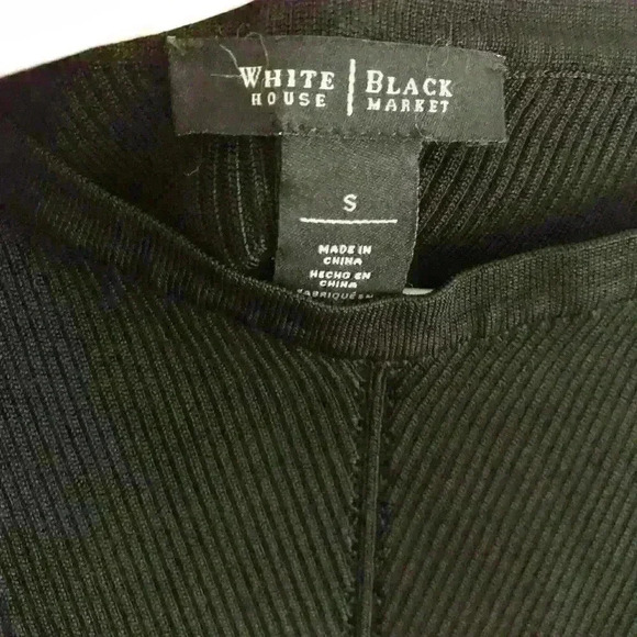 White House Black Market Black Ribbed Sleeveless Top Size Small - Picture 2 of 4